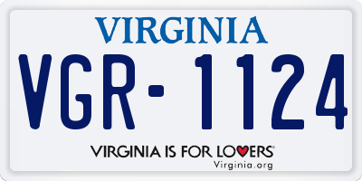 VA license plate VGR1124