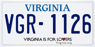 VA license plate VGR1126