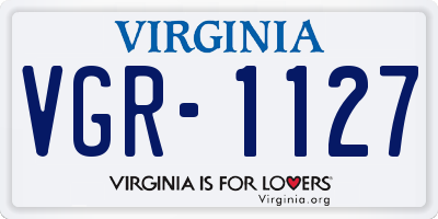 VA license plate VGR1127