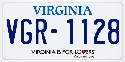 VA license plate VGR1128