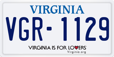 VA license plate VGR1129