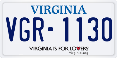 VA license plate VGR1130