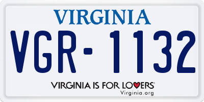 VA license plate VGR1132