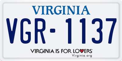 VA license plate VGR1137