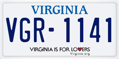 VA license plate VGR1141