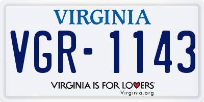 VA license plate VGR1143