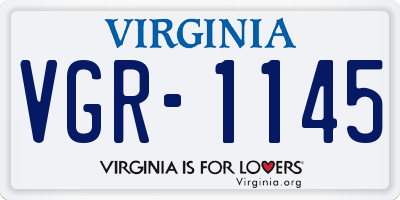 VA license plate VGR1145
