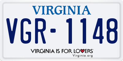 VA license plate VGR1148