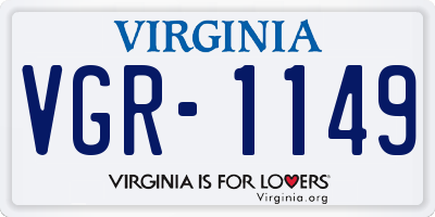 VA license plate VGR1149