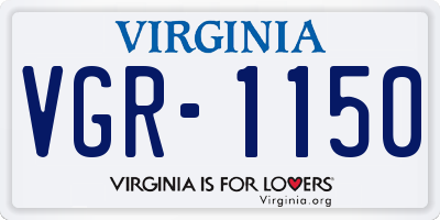 VA license plate VGR1150