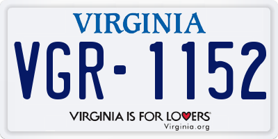 VA license plate VGR1152