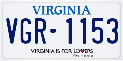 VA license plate VGR1153