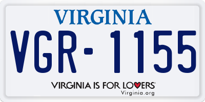 VA license plate VGR1155