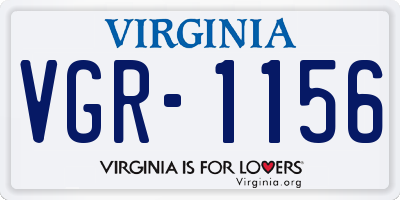VA license plate VGR1156