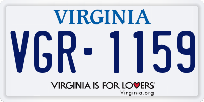 VA license plate VGR1159