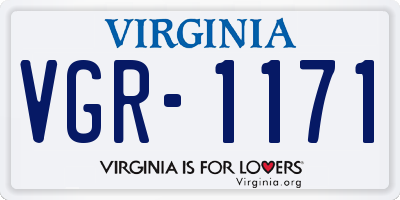VA license plate VGR1171