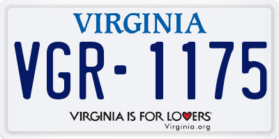 VA license plate VGR1175
