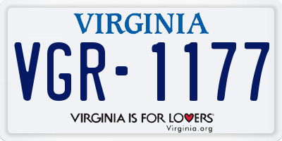 VA license plate VGR1177