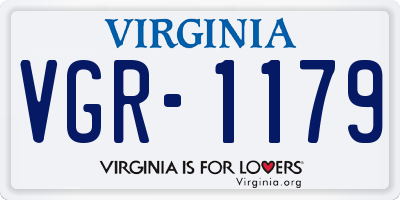 VA license plate VGR1179