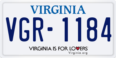 VA license plate VGR1184