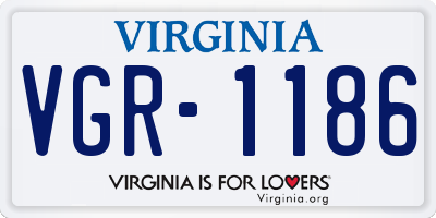 VA license plate VGR1186