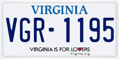 VA license plate VGR1195