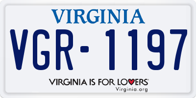 VA license plate VGR1197