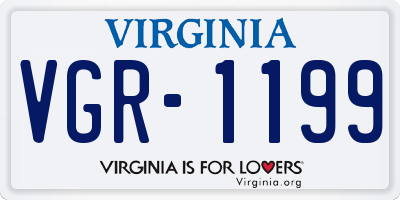 VA license plate VGR1199