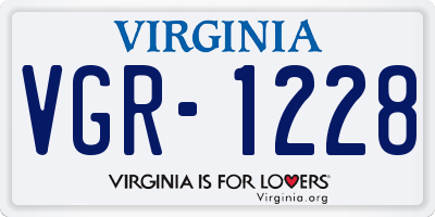 VA license plate VGR1228