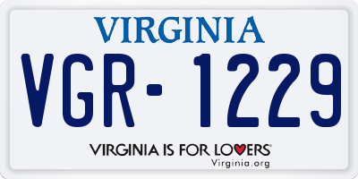 VA license plate VGR1229