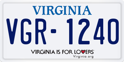 VA license plate VGR1240