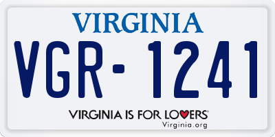 VA license plate VGR1241