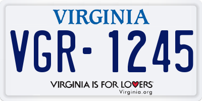VA license plate VGR1245