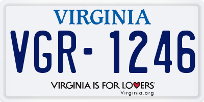 VA license plate VGR1246