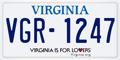 VA license plate VGR1247