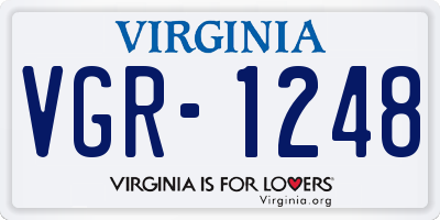 VA license plate VGR1248
