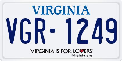 VA license plate VGR1249