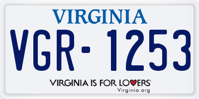 VA license plate VGR1253