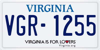 VA license plate VGR1255