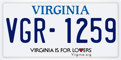 VA license plate VGR1259