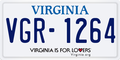 VA license plate VGR1264