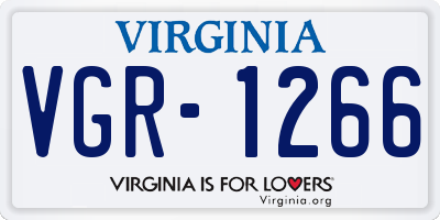 VA license plate VGR1266