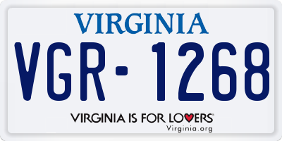 VA license plate VGR1268