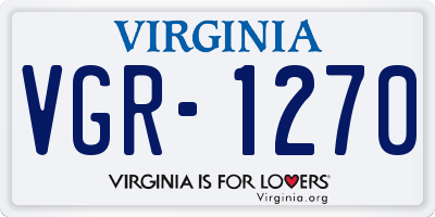 VA license plate VGR1270