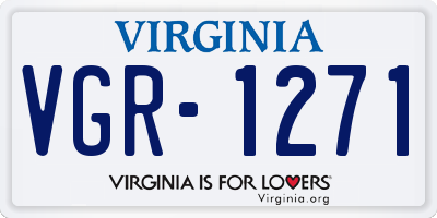 VA license plate VGR1271