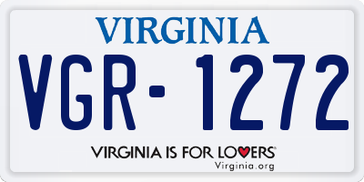 VA license plate VGR1272
