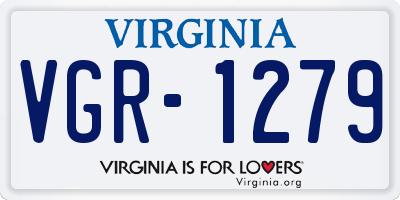 VA license plate VGR1279