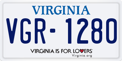 VA license plate VGR1280
