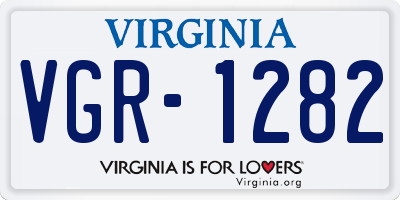 VA license plate VGR1282