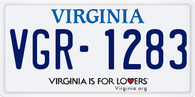 VA license plate VGR1283